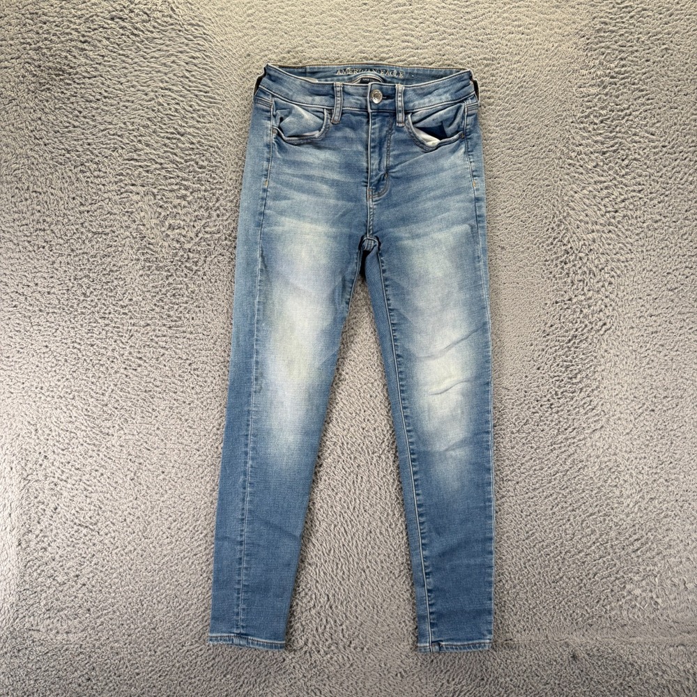 American Eagle Outfitters Jeans Womens 2 Blue Cotton Denim Jegging Crop Stretch